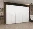 Kleiderschrank 3 Meter breit Eiger 48, Farbe: Weiß, Soft-Close-Funktion, Drehtürenschrank, Griffe: Kaschmir, vier Fächer, vier Kleiderstangen, für Schlafzimmer