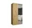 Kleiderschrank mit Soft-Close-Funktion Eiger 57, eine Spiegeltür, Farbe: Eiche Artisan, eine Kleiderstange, 1 Meter breit, ein Fach, Griffe: Kaschmir