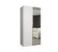 Drehtürenschrank / Kleiderschrank 1 Meter breit Eiger 60, Farbe: Weiß, eine Spiegeltür, eine Kleiderstange, Griffe: Gold, Soft-Close-Funktion, ein Fach