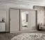 Kleiderschrank / Schiebetürenschrank Aletschhorn 24, Farbe: Kaschmir, 2,5 Meter breit, 10 Fächer, zwei Spiegeltüren, zwei Kleiderstangen, Aluminiumschienen