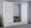 Schiebetürenschrank / Kleiderschrank mit Spiegel Weiß | Lusatian 31 | 218 x 250 x 61cm | 3 Türen | 4 Schubladen | 7 Fächer | viel Stauraum | Einfarbig
