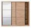 Dreitüriger Schiebetürenschrank Panevo 06, eine Spiegeltür, Farbe: Eiche Artisan, modernes Design, ABS-Kanten, Maße: 215,5 x 242 x 60 cm, 11 Fächer