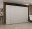 Drehtürenschrank mit Soft-Close-Funktion Eiger 54, Farbe: Kaschmir, 3 Meter breit, vier Kleiderstangen, Kleiderschrank, Griffe: Kaschmir, vier Fächer