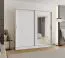 Kleiderschrank mit 10 Fächer Signalkuppe 18, Farbe: Weiß, 2 Meter breit, eine Spiegeltür, zwei Kleiderstangen, Schiebetürenschrank