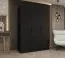 Drehtürenschrank / Kleiderschrank mit drei Türen Korab 17, Farbe: Schwarz, 1,5 Meter breit, Griffe: Schwarz, zwei Kleiderstangen, Soft-Close-Funktion