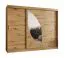 Schiebetürenschrank Jorasses 21, zwei Spiegeltüren, 2,5 Meter breit, Farbe: Eiche Artisan, 10 Fächer, Aluminiumschienen, Kleiderschrank, Schlafzimmer