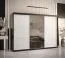 Kleiderschrank mit einer Spiegeltür Liskamm 47, Farbe: Schwarz matt / Weiß matt - Abmessungen: 200 x 250 x 62 cm (H x B x T), mit genügend Stauraum