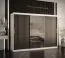Dreitüriger Kleiderschrank Balmenhorn 94, Farbe: Weiß matt / Schwarz matt - Abmessungen: 200 x 250 x 62 cm (H x B x T), mit einer Spiegeltür