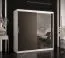 Kleiderschrank mit einer Spiegeltür Balmenhorn 39, Farbe: Weiß matt / Schwarz matt - Abmessungen: 200 x 180 x 62 cm (H x B x T), im schlichten Stil