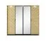 Schlichter Kleiderschrank mit zwei Spiegeltüren Damous 01, Farbe: Eiche Scandi / Schwarz - Abmessungen: 210 x 223 x 60 cm (H x B x T)