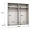 Kleiderschrank | 4-Türig | Farbe: Weiß | 2 Fächer | 2 Kleiderstangen | Griffe: Kaschmir | Soft-Close-Funktion | Maße: 200 x 52 x 202 cm | ABS-Kanten