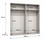 Kleiderschrank / Drehtürenschrank | Farbe: Walnuss | Griffe: Gold | zwei Fächer | 2 Meter breit | zwei Kleiderstangen | Soft-Close-Funktion | vier Türen