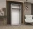 Drehtürenschrank mit 1 Meter breite Korab 63, Farbe: Schwarz, Soft-Close-Funktion, eine Spiegeltür, eine Kleiderstange, Griffe: Gold, ein Fach