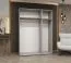 Drehtürenschrank / Kleiderschrank Korab 72, Farbe: Schwarz, eine Spiegeltür, zwei Kleiderstangen, Griffe: Schwarz, 1,5 Meter breit, Soft-Close-Funktion