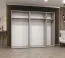 Drehtürenschrank / Kleiderschrank Korab 153, Farbe: Kaschmir, drei Kleiderstangen, Soft-Close-Funktion, 2,5 Meter breit, fünf Spiegeltüren, Griffe: Kaschmir