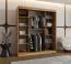 Kleiderschrank / Schiebetürenschrank | Farbe: Eiche Artisan | 10 Fächer | 2 Kleiderstangen | hochwertig Verarbeitet | 180 x 62 x 200 cm | dekorative Spiegeltür