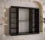 Eleganter Kleiderschrank mit einer Spiegeltür Zumsteinspitze 17, Farbe: Schwarz matt - Abmessungen: 200 x 200 x 62 cm (H x B x T), mit 10 Fächern und zwei Kleiderstangen