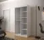 Kleiderschrank mit modernen Design Dom 03, Farbe: Weiß matt / Eiche Artisan / Schwarz matt - Abmessungen: 200 x 100 x 62 cm (H x B x T), mit genügend Stauraum