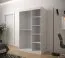 Kleiderschrank mit stylischen Design Dom 82, Farbe: Weiß matt / Schwarz matt - Abmessungen: 200 x 120 x 62 cm (H x B x T), mit einen Spiegel