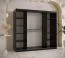 Kleiderschrank mit 10 Fächern Balmenhorn 92, Farbe: Schwarz matt - Abmessungen: 200 x 200 x 62 cm (H x B x T), mit einer Spiegeltür
