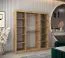 Schiebetürenschrank mit einer Spiegeltür Musala 13, Farbe: Eiche Artisan, 1,8 Meter breit, 10 Fächer, zwei Kleiderstangen, Aluminiumschienen, Kleiderschrank