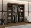 Schiebetürenschrank mit einer Spiegeltür | Farbe: Walnuss | 1,8 Meter breit | 10 Fächer | zwei Kleiderstangen | Aluminiumschienen | Kleiderschrank
