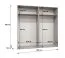 Drehtürenschrank | 2 Meter breit | 2 Kleiderstangen | Farbe: Weiß | Griffe: Kaschmir | Maße: 200 x 52 x 202 cm | Kleiderschrank | 2 Fächer | 4 Türen