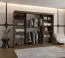 Schiebetürenschrank / Kleiderschrank | Farbe: Walnuss | 2,5 Meter breit | zwei Kleiderstangen | 10 Fächer | Aluminiumschienen | eine Spiegeltür
