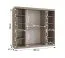 Kleiderschrank | Kaschmir | 10 Fächer | 2 Kleiderstangen | hochwertig Verarbeitet | 200 x 62 x 200 cm | Schiebetürenschrank | dekorative Spiegeltür