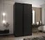 Kleiderschrank / Schiebetürenschrank | 245,5 x 130 x 64 cm | 6 Fächer | 6 Einlegeböden | 2 Schiebetüren | 2 Kleiderstangen | Farbe: Schwarz | Soft-Close