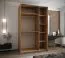 Kleiderschrank / Schiebetürenschrank | 2 Kleiderstangen | 2 Schiebetüren | 6 Einlegeböden |245,5 x 150 x 64 cm | 6 Fächer | Soft-Close | Farbe: Weiß