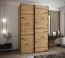Kleiderschrank / Schiebetürenschrank | 2 Schiebetüren | 2 Kleiderstangen | 245,5 x 160 x 64 cm | 10 Einlegeböden | 11 Fächer | Farbe: Eiche Artisan