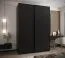 Kleiderschrank / Schiebetürenschrank | 11 Fächer | 245,5 x 180 x 64 cm | 2 Schiebetüren | 2 Kleiderstangen | 10 Einlegeböden | Farbe: Schwarz | Soft-Close