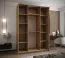 Kleiderschrank / Schiebetürenschrank | 11 Fächer | 245,5 x 180 x 64 cm | 2 Schiebetüren | 2 Kleiderstangen | 10 Einlegeböden | Farbe: Schwarz | Soft-Close