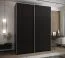Kleiderschrank / Schiebetürenschrank | 2 Schiebetüren | 2 Kleiderstangen | 245,5 x 190 x 65 cm | 11 Fächer | 10 Einlegeböden | Farbe: Schwarz | Soft-Close