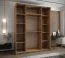 Kleiderschrank / Schiebetürenschrank | 2 Schiebetüren | 2 Kleiderstangen | 245,5 x 190 x 65 cm | 11 Fächer | 10 Einlegeböden | Farbe: Schwarz | Soft-Close