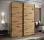 Kleiderschrank / Schiebetürenschrank | 245,5 x 200 x 64 cm | 11 Fächer | 10 Einlegeböden | 2 Kleiderstangen | 2 Schiebetüren | Farbe: Eiche Artisan