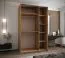 Kleiderschrank / Schiebetürenschrank | Spiegel | 245,5 x 150 x 64 cm | Soft-Close-Funktion | Farbe: Eiche Artisan | 2 Kleiderstangen | 2 Schiebetüren
