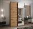 Kleiderschrank / Schiebetürenschrank | Soft-Close | 11 Fächer | Farbe: Eiche Artisan | 245,5 x 160 x 64 cm | Spiegel | 2 Kleiderstangen | 2 Schiebetüren