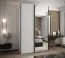 Kleiderschrank / Schiebetürenschrank | 2 Schiebetüren | 11 Fächer | 245,5 x 160 x 64 cm | Spiegel | Soft-Close | 2 Kleiderstangen | Farbe: Weiß