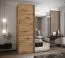 Kleiderschrank / Schiebetürenschrank | 245,5 x 170 x 64 cm | 11 Fächer | 2 Kleiderstangen | 2 Schiebetüren | Soft-Close | Spiegel | Farbe: Eiche Artisan
