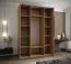Kleiderschrank / Schiebetürenschrank | 245,5 x 170 x 64 cm | 11 Fächer | 2 Kleiderstangen | 2 Schiebetüren | Soft-Close | Spiegel | Farbe: Eiche Artisan
