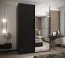 Kleiderschrank / Schiebetürenschrank | 2 Kleiderstangen | 245,5 x 180 x 64 cm | Farbe: Schwarz | 2 Schiebetüren | Spiegel | Soft-Close | 11 Fächer