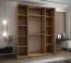 Kleiderschrank / Schiebetürenschrank | 11 Fächer | 2 Schiebetüren | 245,5 x 200 x 64 cm | 2 Kleiderstangen | Spiegel | Soft-Close | Farbe: Weiß