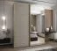 Kleiderschrank / Schiebetürenschrank | 245,5 x 200 x 64 cm | Spiegel | Soft-Close | 2 Kleiderstangen | 2 Schiebetüren | 11 Fächer | Farbe: Kaschmir