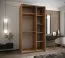 Kleiderschrank / Schiebetürenschrank | 2 Kleiderstangen | 245,5 x 140 x 64 cm | Soft-Close | Spiegel | Soft-Close | 6 Fächer | Farbe: Kaschmir