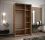 Kleiderschrank / Schiebetürenschrank | 6 Fächer | Farbe: Kaschmir | Spiegel | Soft-Close | 2 Schiebetüren | 2 Kleiderstangen | 245,5 x 140 x 64 cm