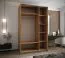 Kleiderschrank / Schiebetürenschrank | Farbe: Kaschmir | 2 Schiebetüren | 2 Kleiderstangen | 245,5 x 150 x 64 cm | Spiegel | Soft-Close | 6 Fächer