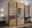 Kleiderschrank / Schiebetürenschrank | Farbe: Eiche Artisan | 2 Schiebetüren | 11 Fächer | 2 Kleiderstangen | 245,5 x 170 x 64 cm | Spiegel | Soft-Close