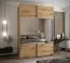 Kleiderschrank / Schiebetürenschrank | Farbe: Eiche Artisan | 2 Kleiderstangen | 11 Fächer | Spiegel | Soft-Close | 2 Schiebetüren | 245,5 x 180 x 64 cm